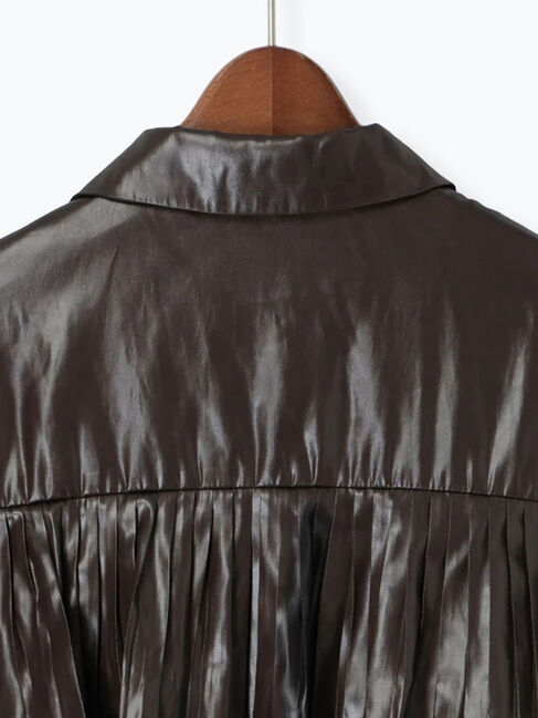 Te chichi「【Atelier plier】プリーツチンツ ティアードショートシャツ(セットアップ可)《2025Autumn catalog item》」|シャツ・ブラウス|