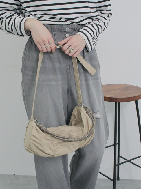 Samansa Mos2 blue「シャーリングミニドラムバッグ」|その他|