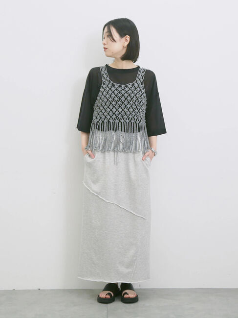 Samansa Mos2 blue「◎シアープルオーバー」|Tシャツ・カットソー|