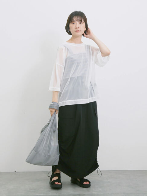 Samansa Mos2 blue「◎シアープルオーバー」|Tシャツ・カットソー|