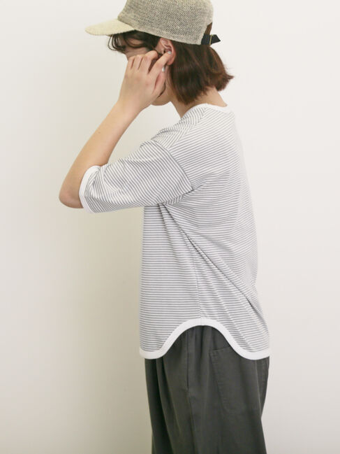 Samansa Mos2「◎ラウンドヘムボーダーカットソー」|Tシャツ・カットソー|