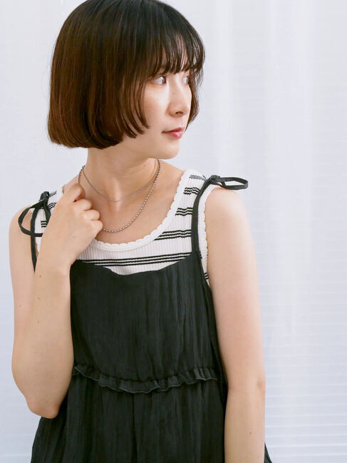 Samansa Mos2 blue「◎アソートリブタンク」|Tシャツ・カットソー|