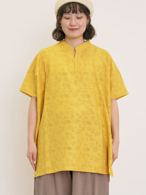 Samansa Mos2「レモン柄ジャカードチュニック」|シャツ・ブラウス|