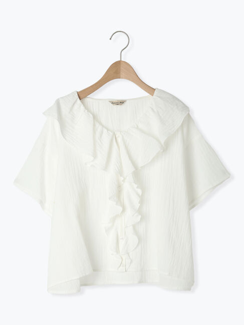 Samansa Mos2「フリルカラーブラウス」|シャツ・ブラウス|