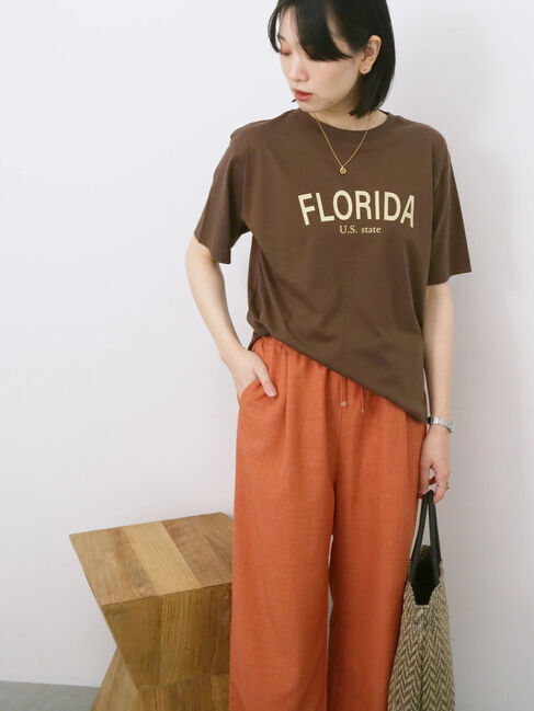 Samansa Mos2 blue「リネンタッチイージーパンツ」|その他|