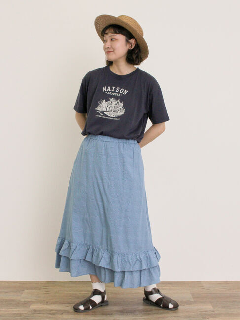 Samansa Mos2「柄アソート裾ティアードスカート」|スカート|