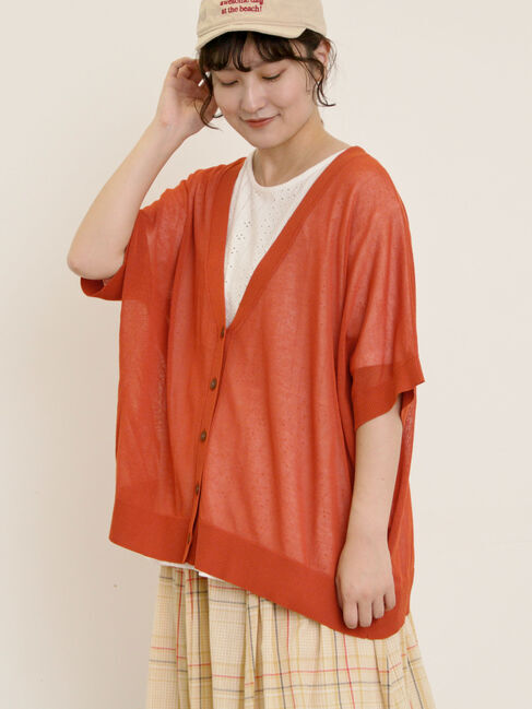 Samansa Mos2「【マシンウォッシャブル】ドルマンスリーブVネックカーディガン」|カーディガン|