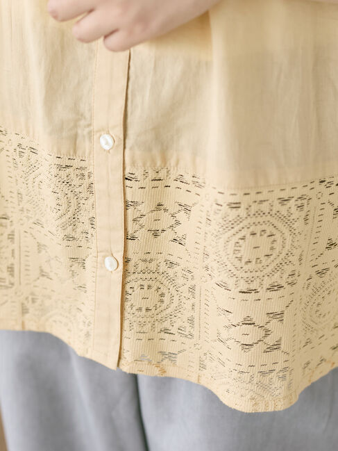 Samansa Mos2「インド裾レースシャツ」|シャツ・ブラウス|