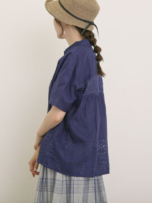 Samansa Mos2「インド裾レースシャツ」|シャツ・ブラウス|