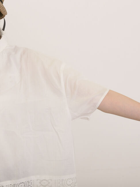 Samansa Mos2「インド裾レースシャツ」|シャツ・ブラウス|