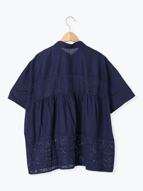 Samansa Mos2「インド裾レースシャツ」|シャツ・ブラウス|