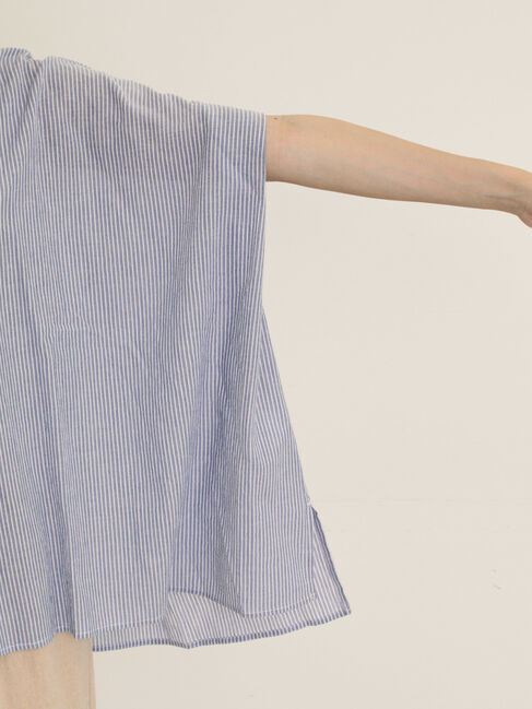 Samansa Mos2「柄アソート肩タックバンドカラーチュニック」|シャツ・ブラウス|