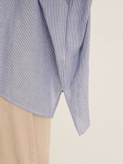 Samansa Mos2「柄アソート肩タックバンドカラーチュニック」|シャツ・ブラウス|