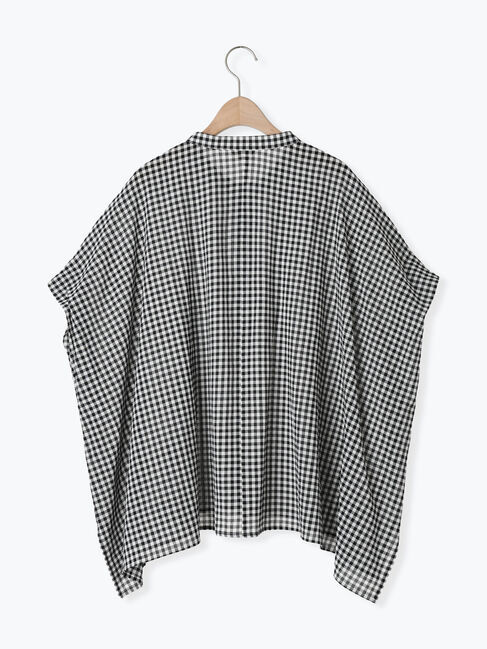 Samansa Mos2「柄アソート肩タックバンドカラーチュニック」|シャツ・ブラウス|