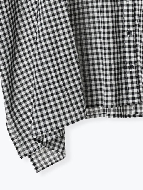 Samansa Mos2「柄アソート肩タックバンドカラーチュニック」|シャツ・ブラウス|