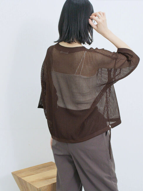 Samansa Mos2 blue「メッシュプルオーバー」|ニット・セーター|