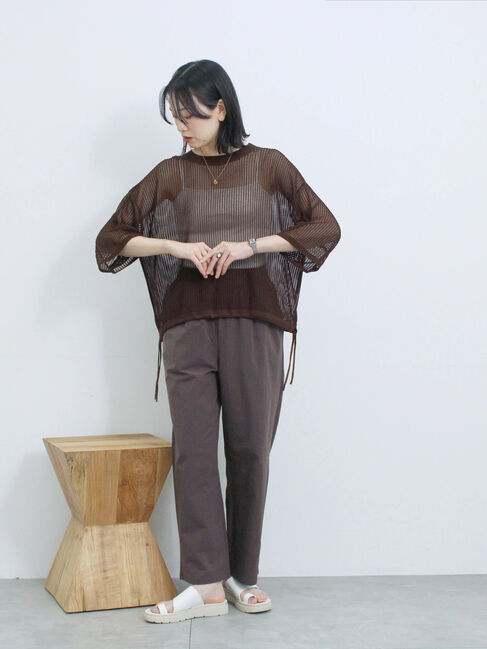 Samansa Mos2 blue「メッシュプルオーバー」|ニット・セーター|