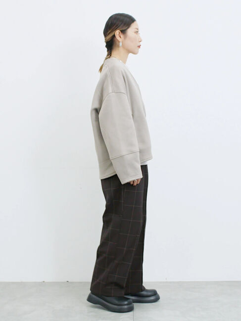 Samansa Mos2 blue「【マシンウォッシャブル】マルチスタイルボンディングブルゾン」|ブルゾン・スタジャン|