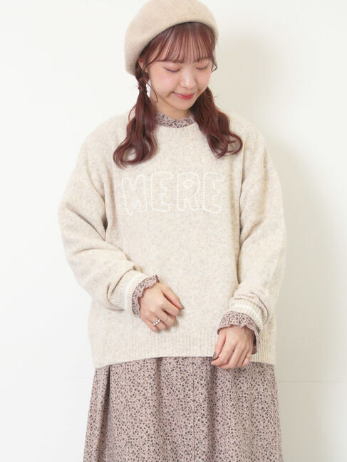 Samansa Mos2「ロゴ刺繍プルオーバーニット」|ニット・セーター|キナリ