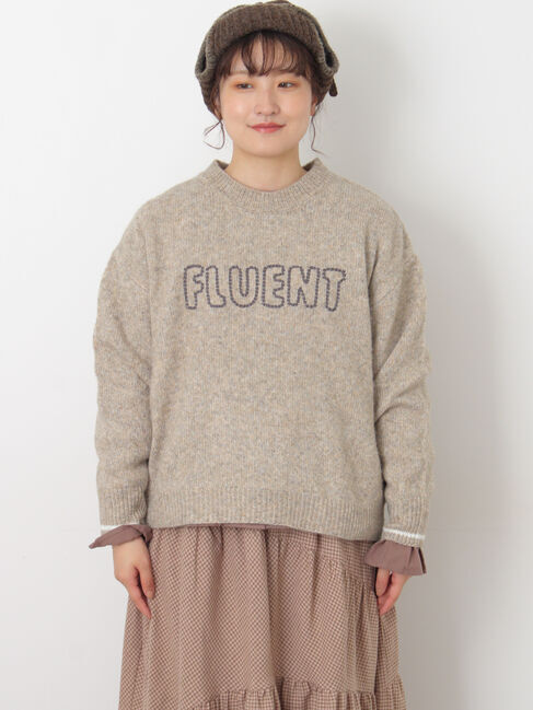 Samansa Mos2「ロゴ刺繍プルオーバーニット」|ニット・セーター|