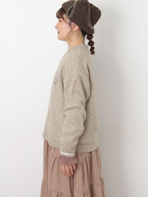 Samansa Mos2「ロゴ刺繍プルオーバーニット」|ニット・セーター|