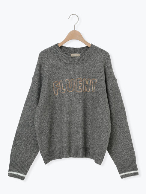 Samansa Mos2「ロゴ刺繍プルオーバーニット」|ニット・セーター|