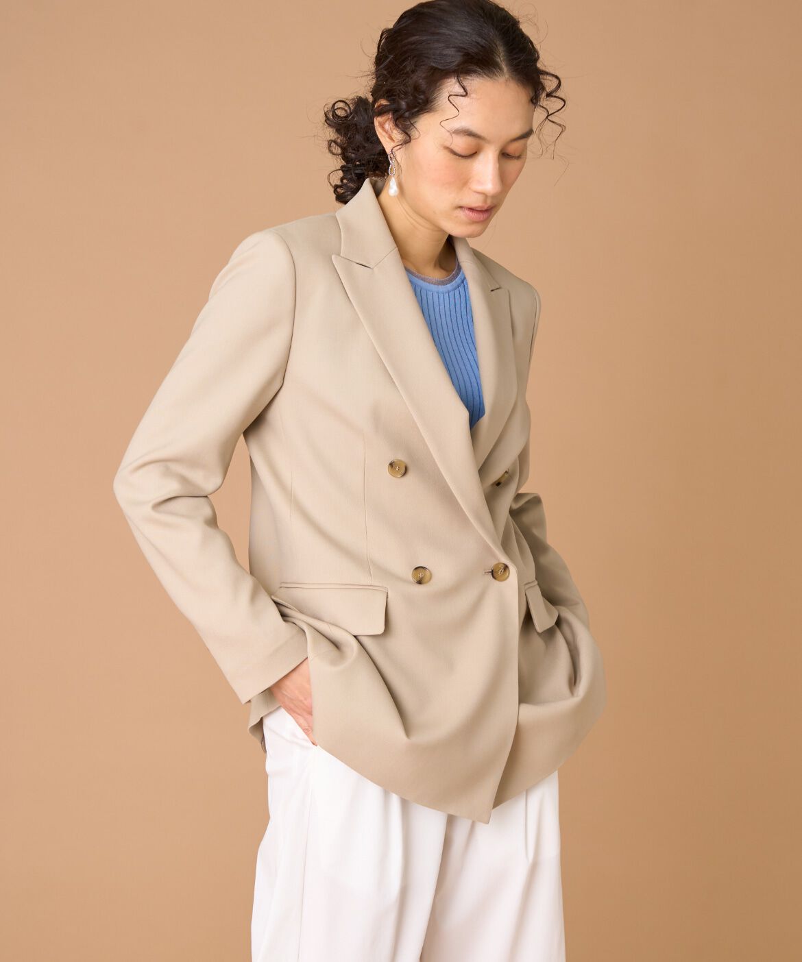 INED「ダブルブレストジャケット」|テーラードジャケット|
