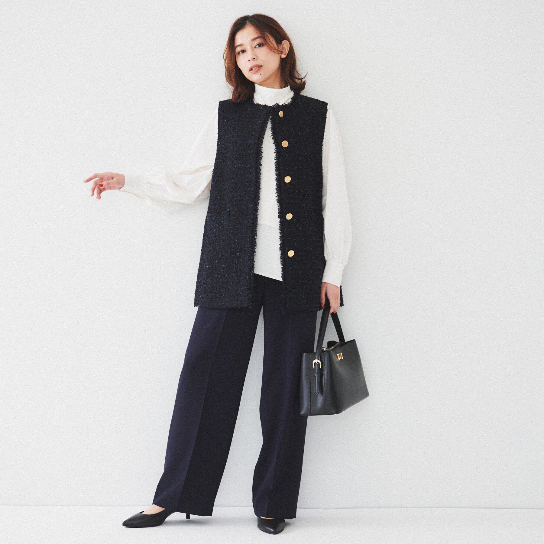 UNTITLED「ファンシーツイードジレ」|ベスト・ジレ|