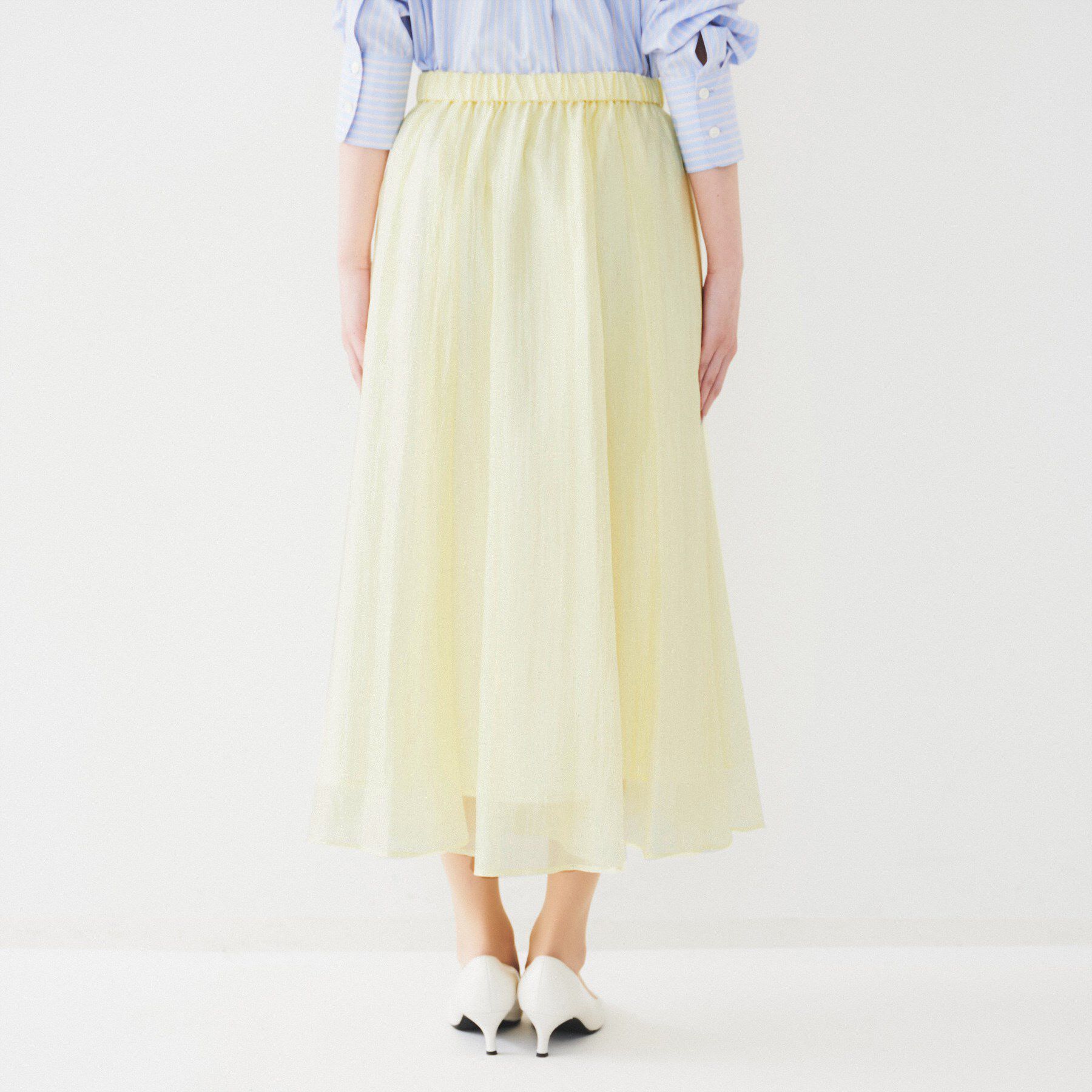 UNTITLED「【後ろウエストゴム/洗える】シアーローンロングスカート」|スカート|