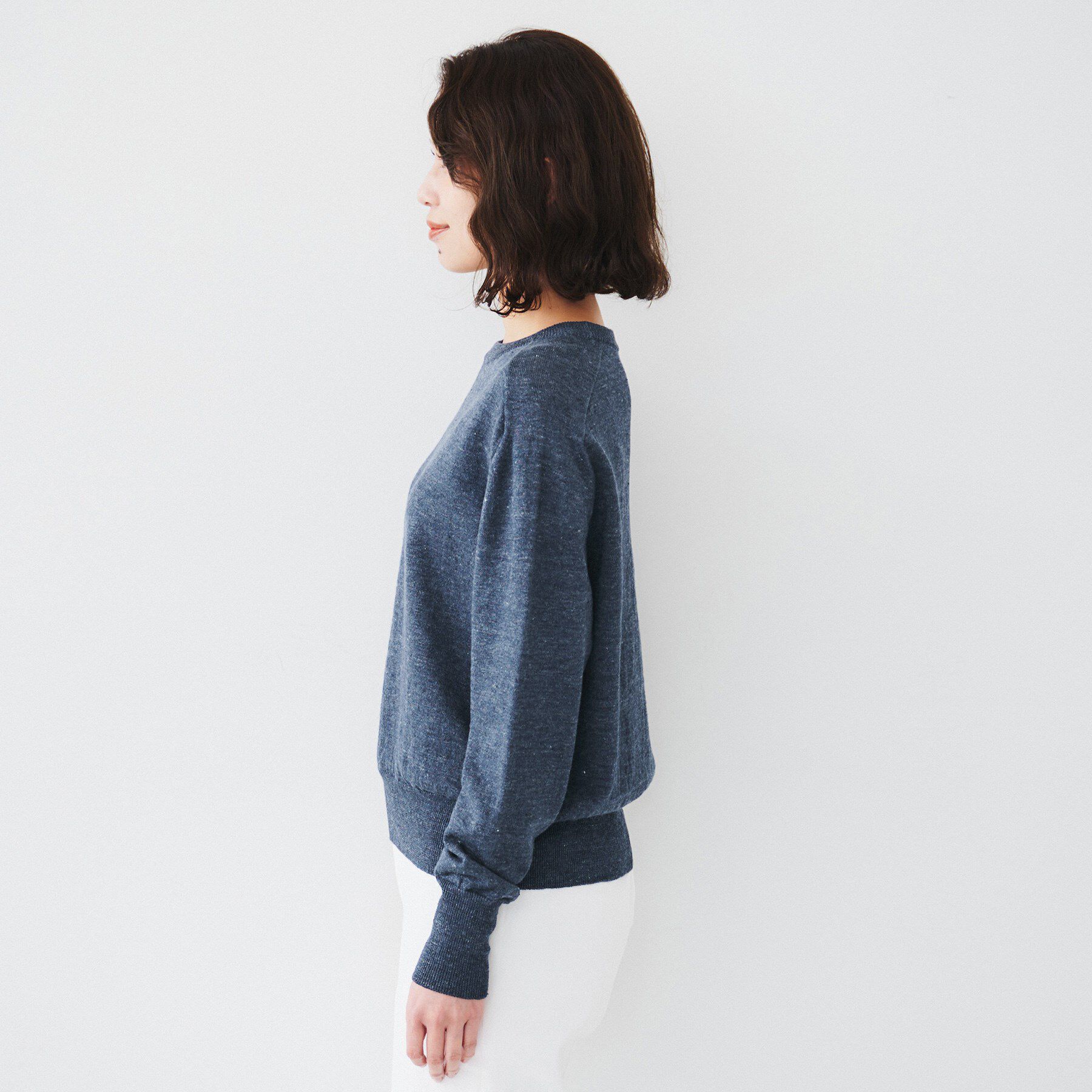 UNTITLED「【アンサンブル可能/洗える】リネン混ベーシックニット」|ニット・セーター|