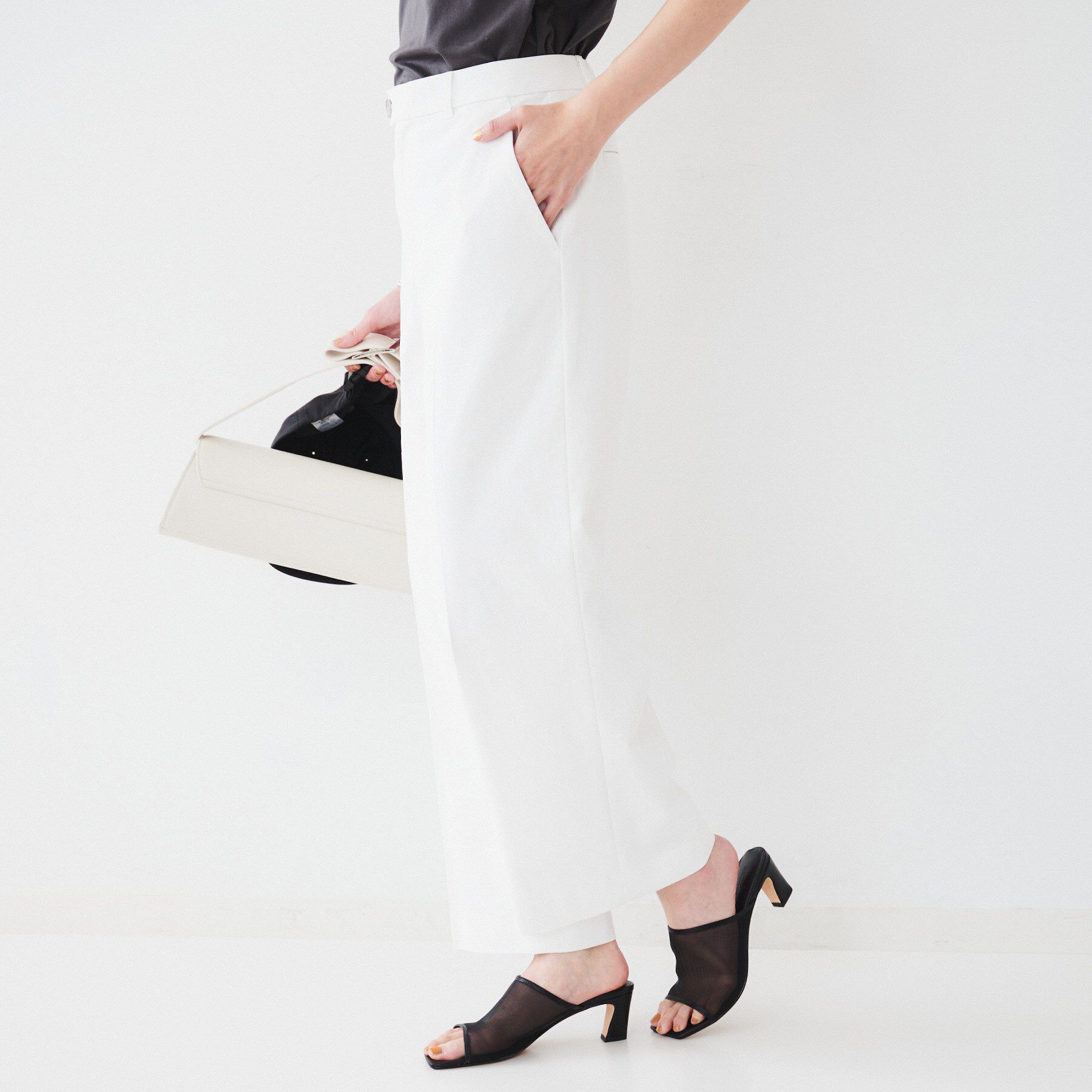 UNTITLED「【清涼感/洗濯機洗い可】オックス クロップドワイドパンツ」|その他|