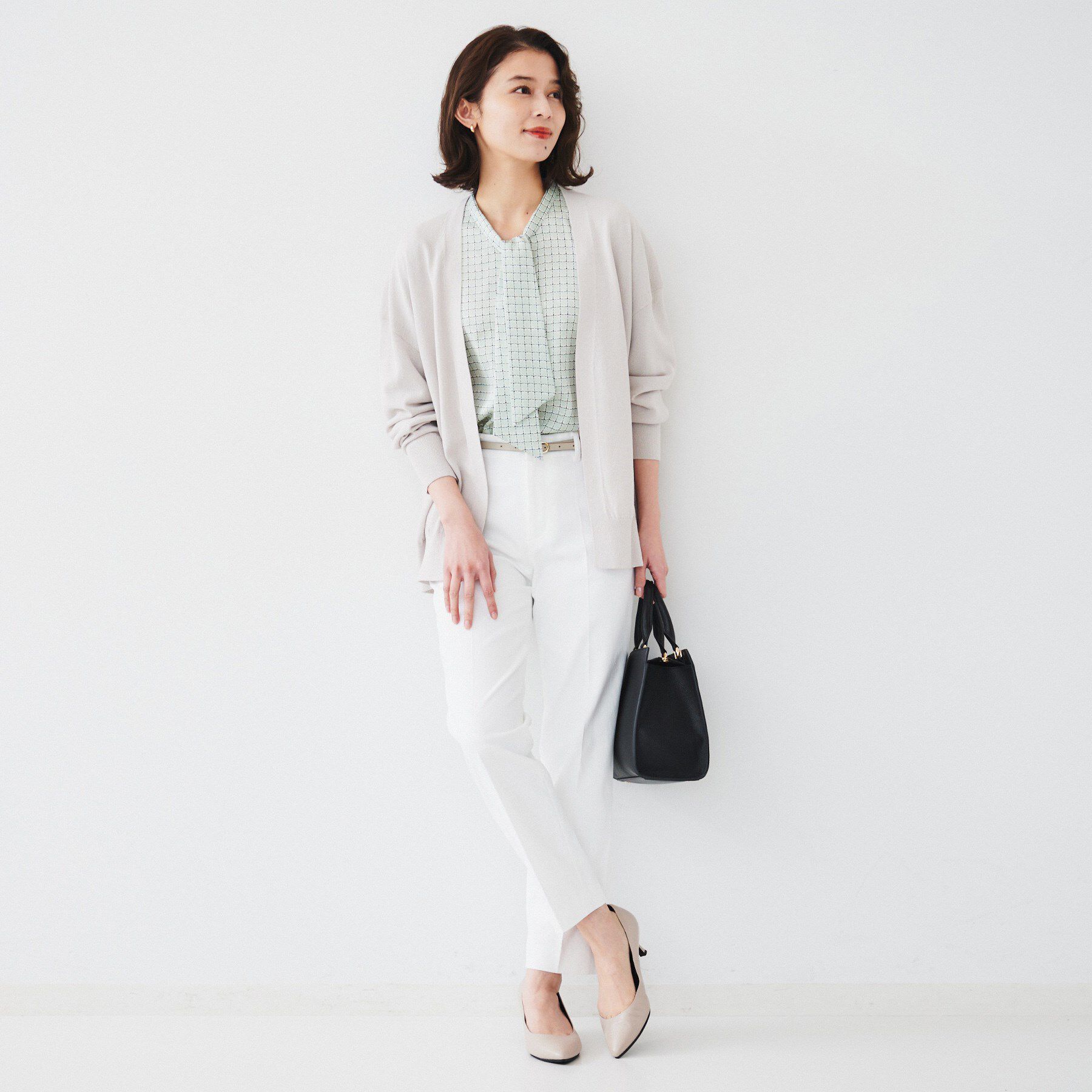 UNTITLED「【通勤/二の腕カバー】ジオメチェック ボウタイブラウス」|シャツ・ブラウス|