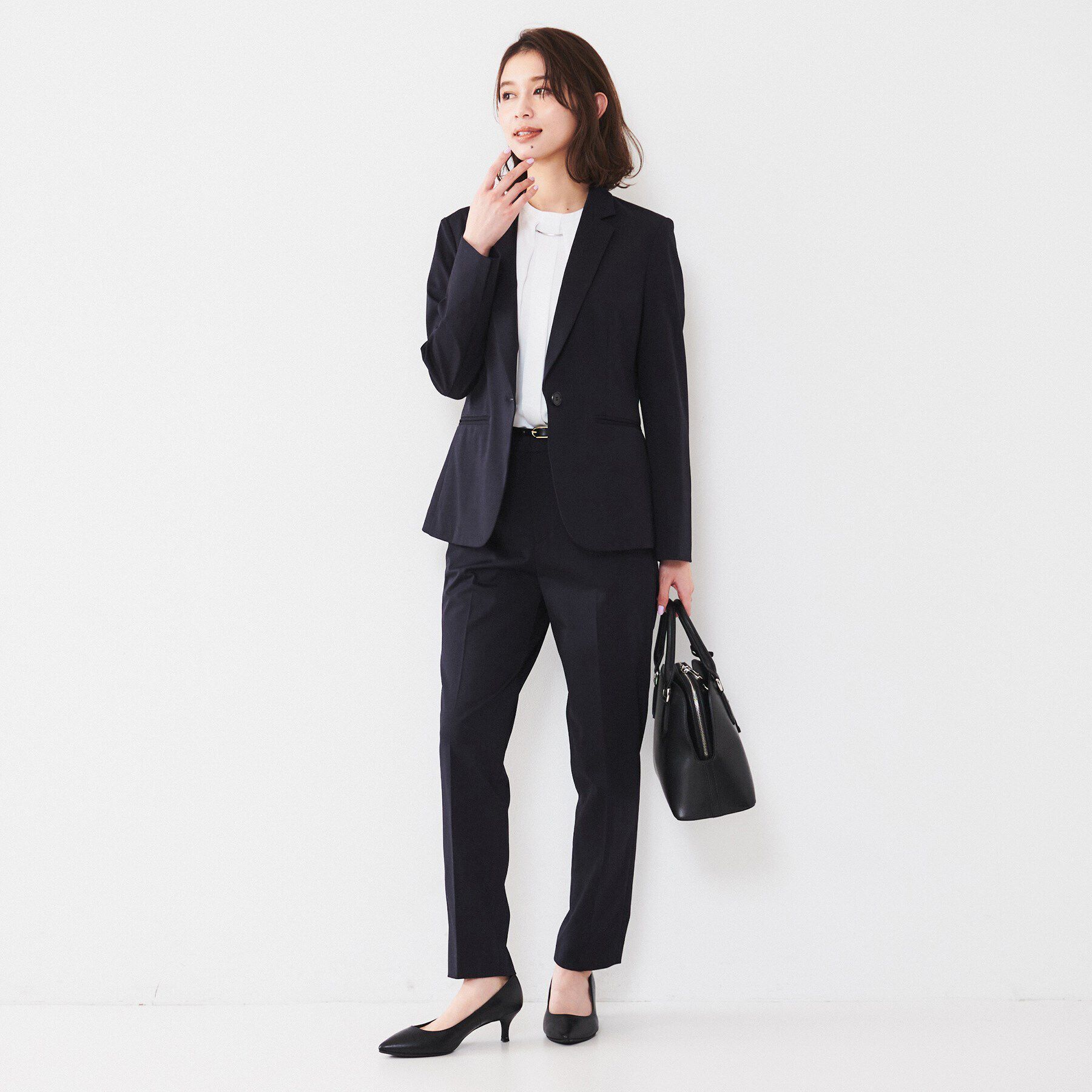 UNTITLED「【通勤スーツ】コットン混ジャージ テーパードパンツ」|その他|