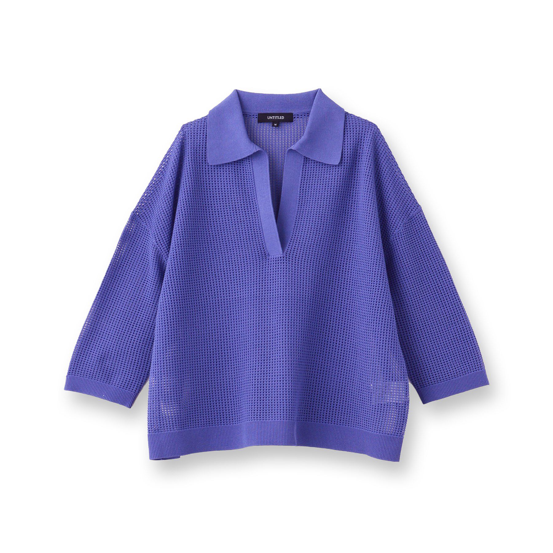 UNTITLED「【七分袖/春夏素材】メッシュ衿付きニット」|ニット・セーター|