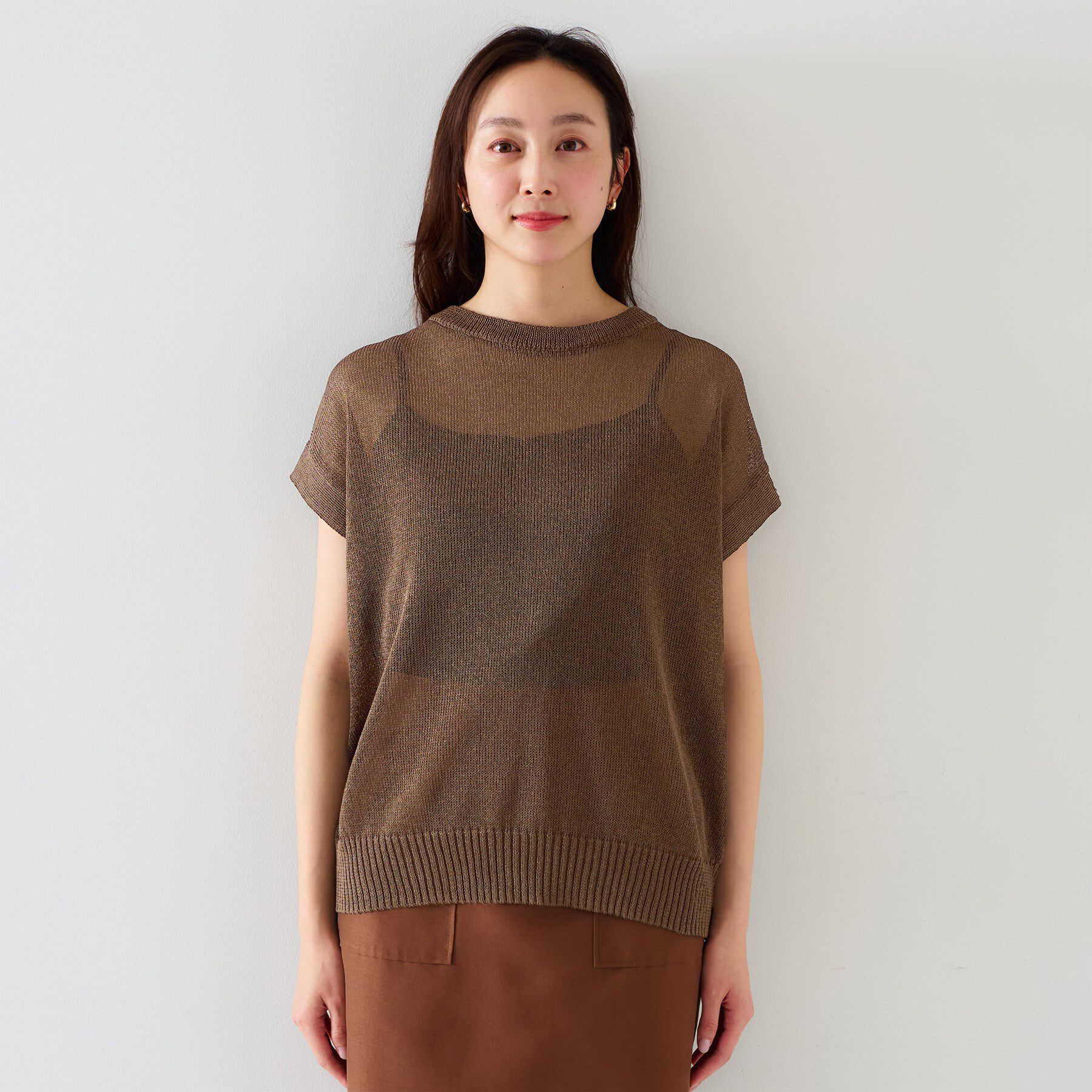 UNTITLED「【前後2WAY/清涼感】コクーンシルエット プルオーバーニット」|ニット・セーター|