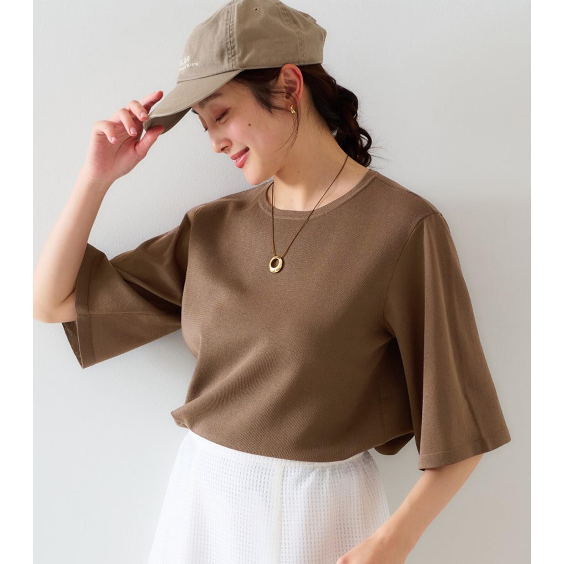 UNTITLED「【清涼感/二の腕カバー】シアープルオーバーニット」|ニット・セーター|