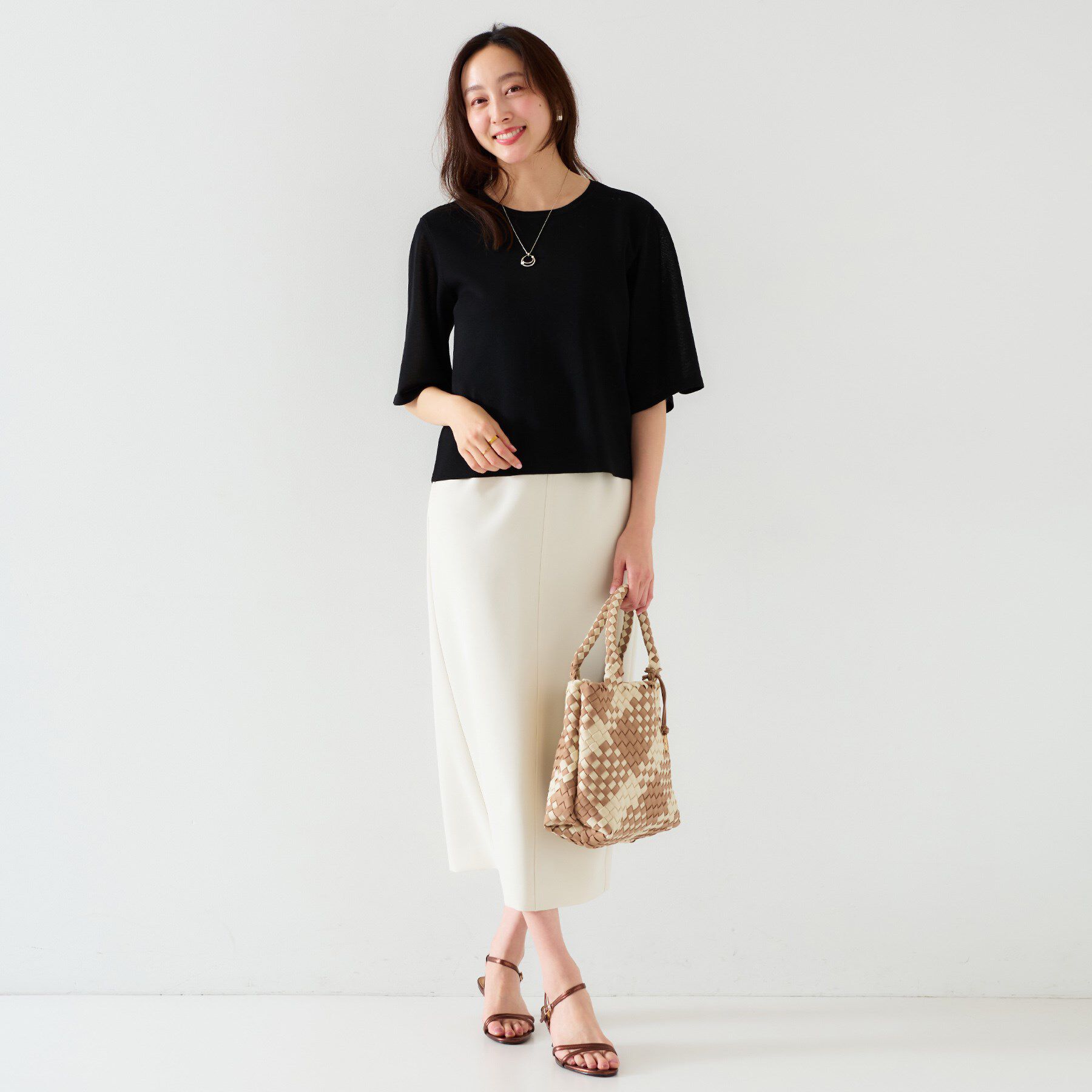 UNTITLED「【清涼感/二の腕カバー】シアープルオーバーニット」|ニット・セーター|