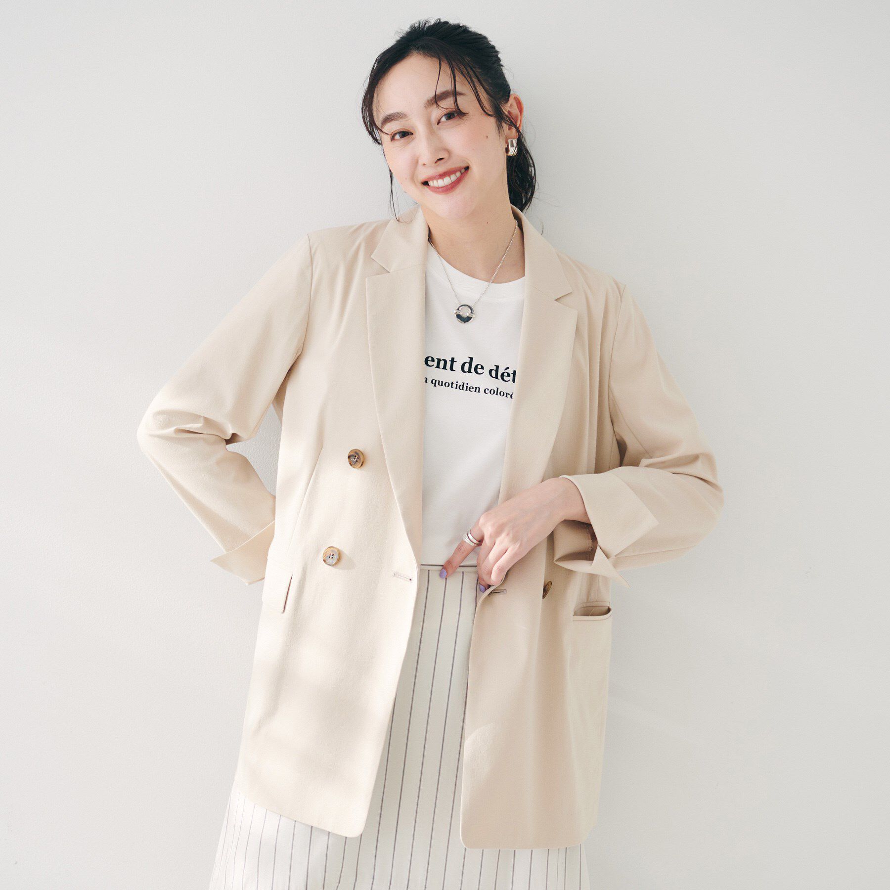 UNTITLED「【セットアップ可能／オンオフ】ラミー混 ダブルブレストジャケット」|テーラードジャケット|