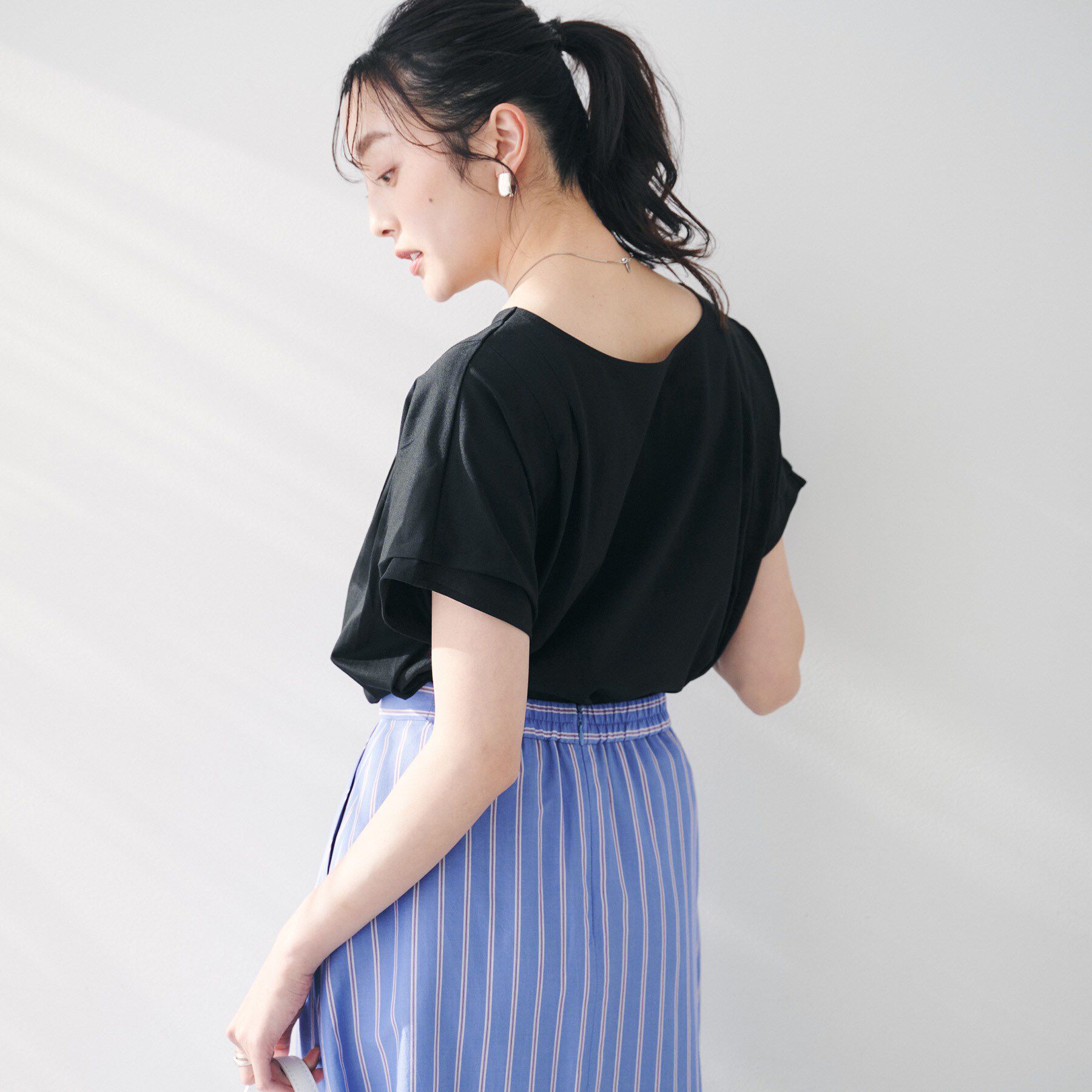 UNTITLED「【洗える】タック入りフレンチスリーブプルオーバー」|Tシャツ・カットソー|