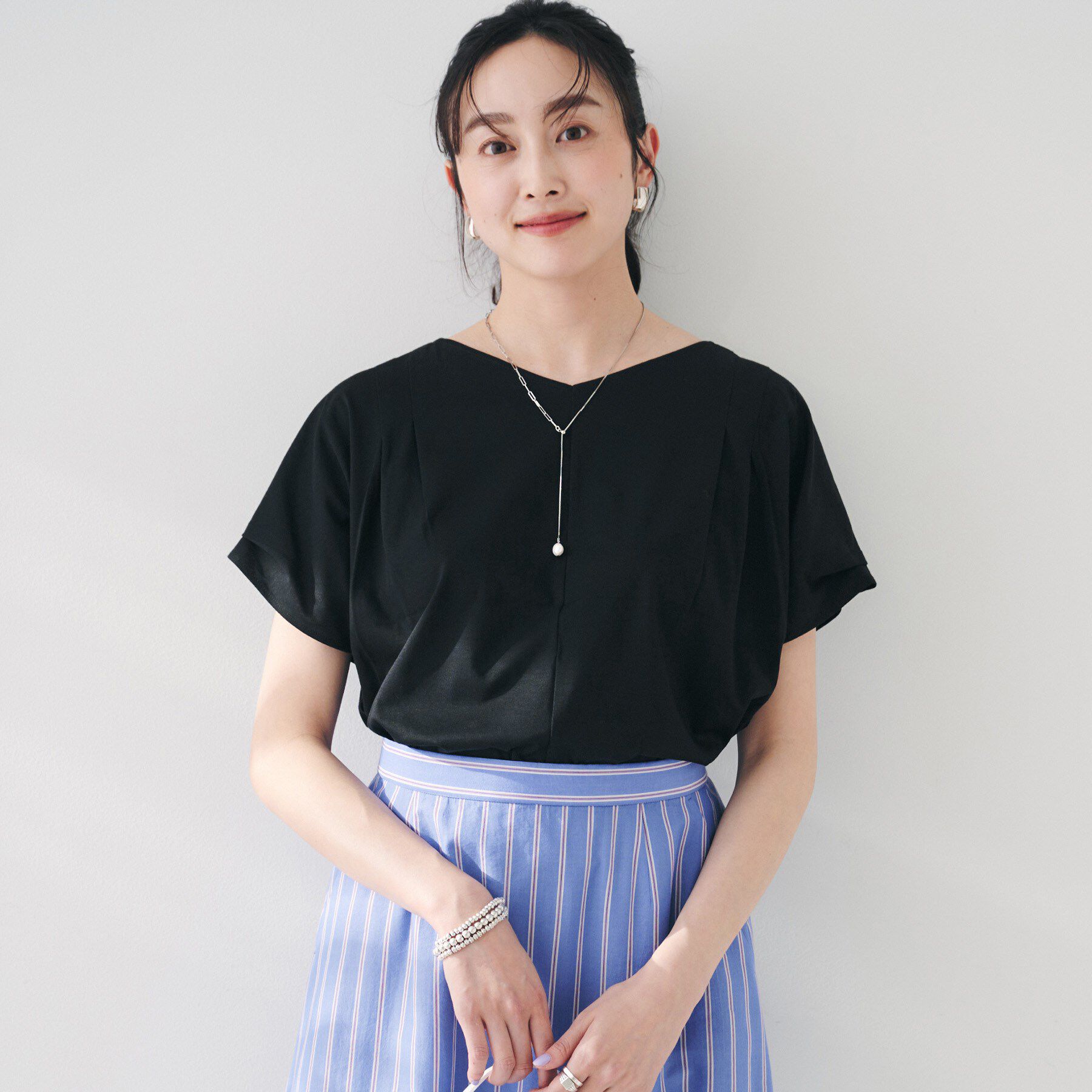 UNTITLED「【洗える】タック入りフレンチスリーブプルオーバー」|Tシャツ・カットソー|