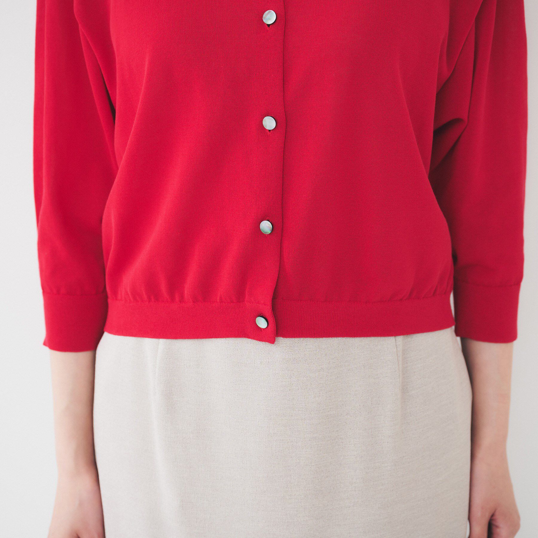 UNTITLED「【短丈/シアー/洗える】ドルマンスリーブカーディガン」|カーディガン|