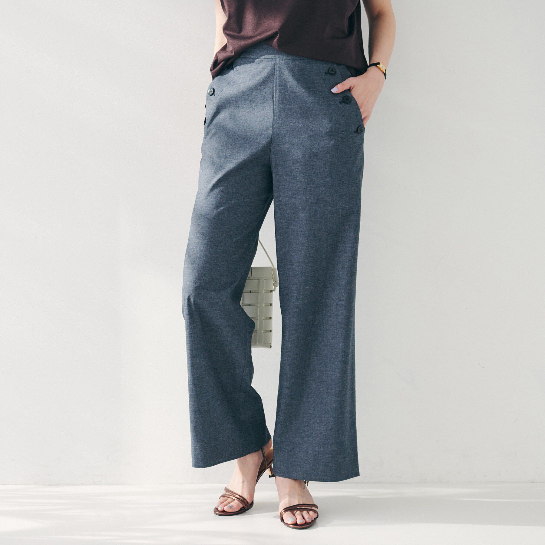 UNTITLED「【ワイド/後ろウエストゴム】ヘンプマリンパンツ」|その他|