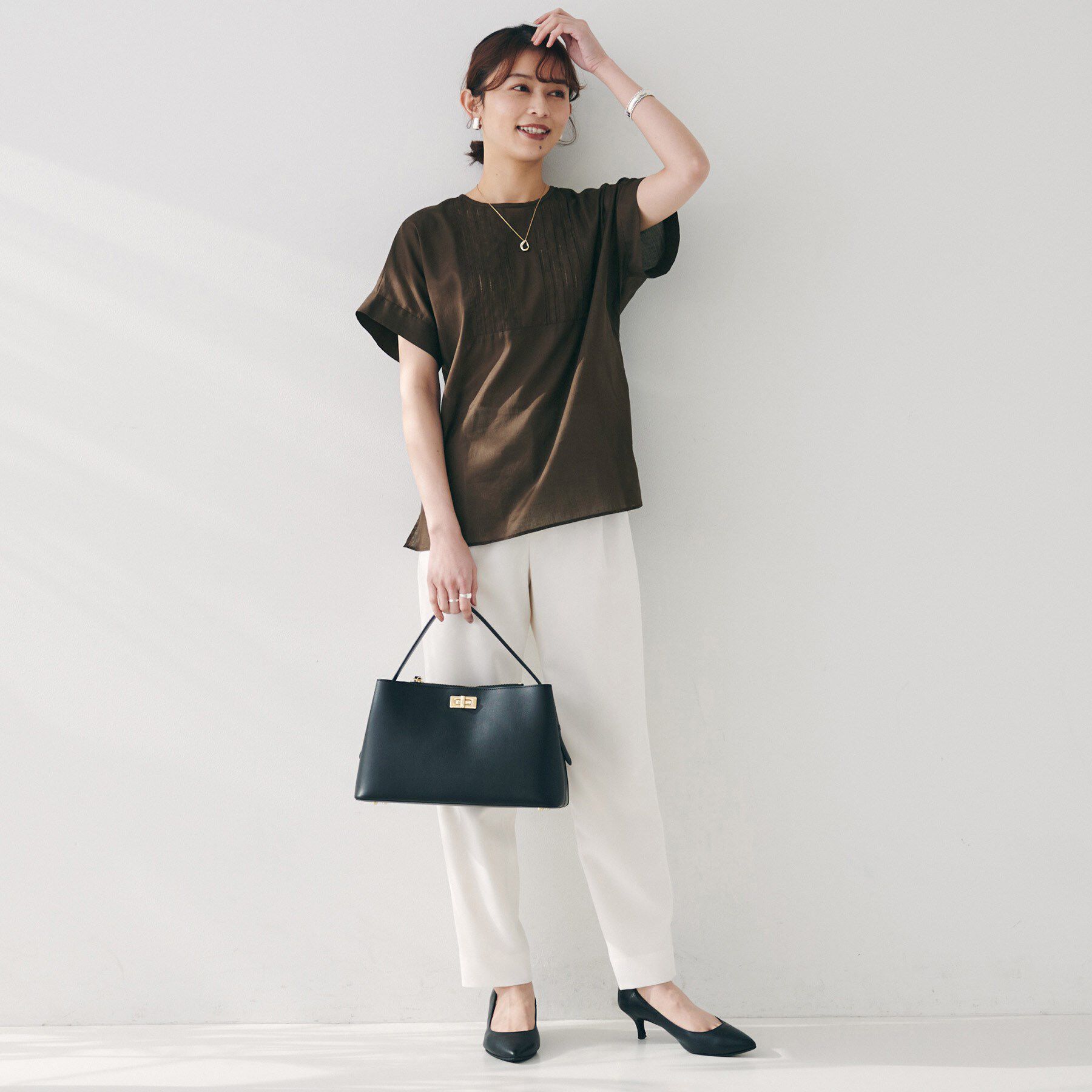 UNTITLED「【洗える】コットンピンタックブラウス」|シャツ・ブラウス|