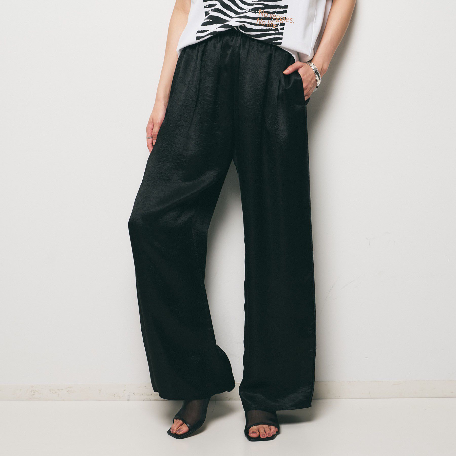 UNTITLED「【GREY CHORD】LISA（リサ）サテンワイドパンツ」|その他|