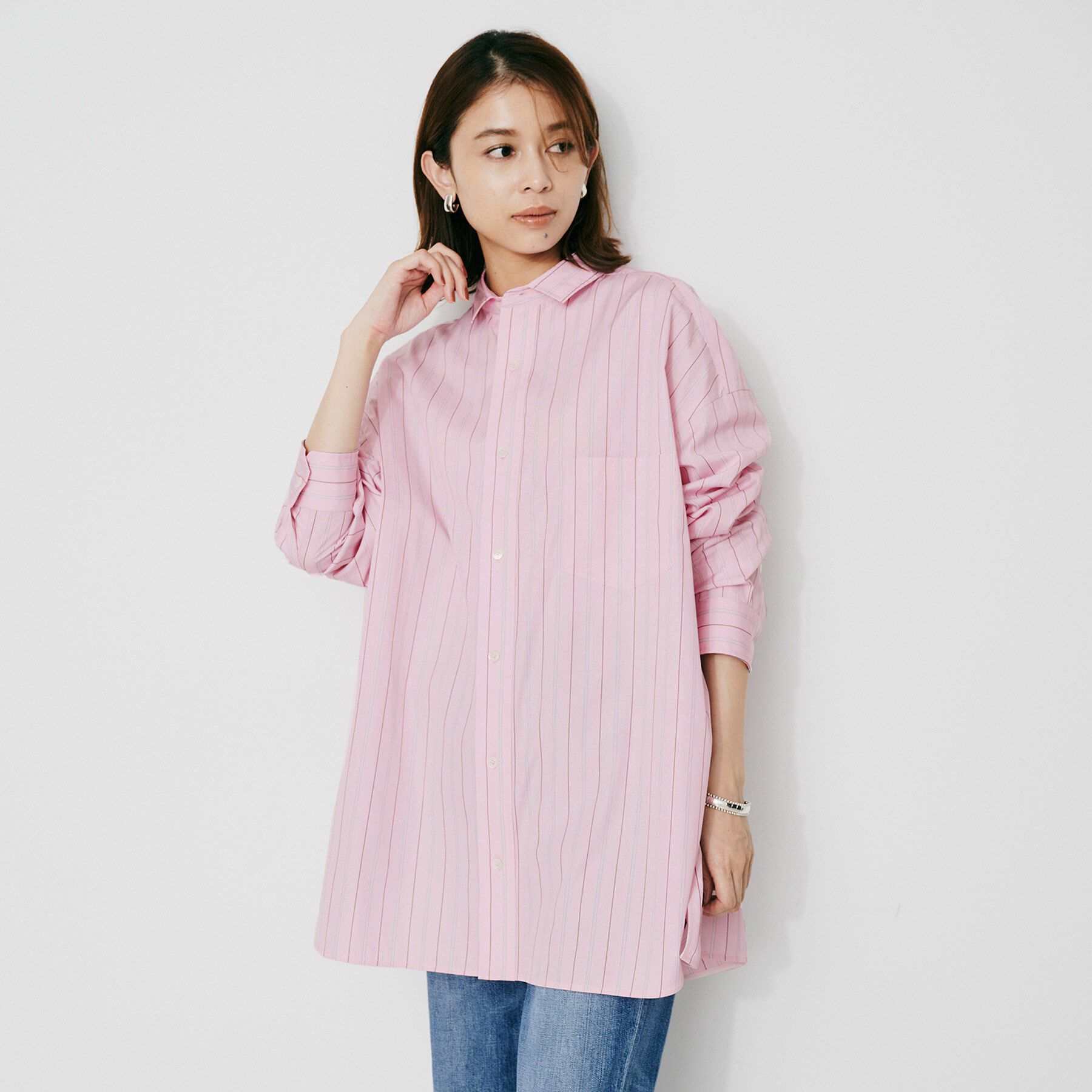 UNTITLED「【TICCA】スクエアビッグシャツ」|シャツ・ブラウス|ピンク(372)