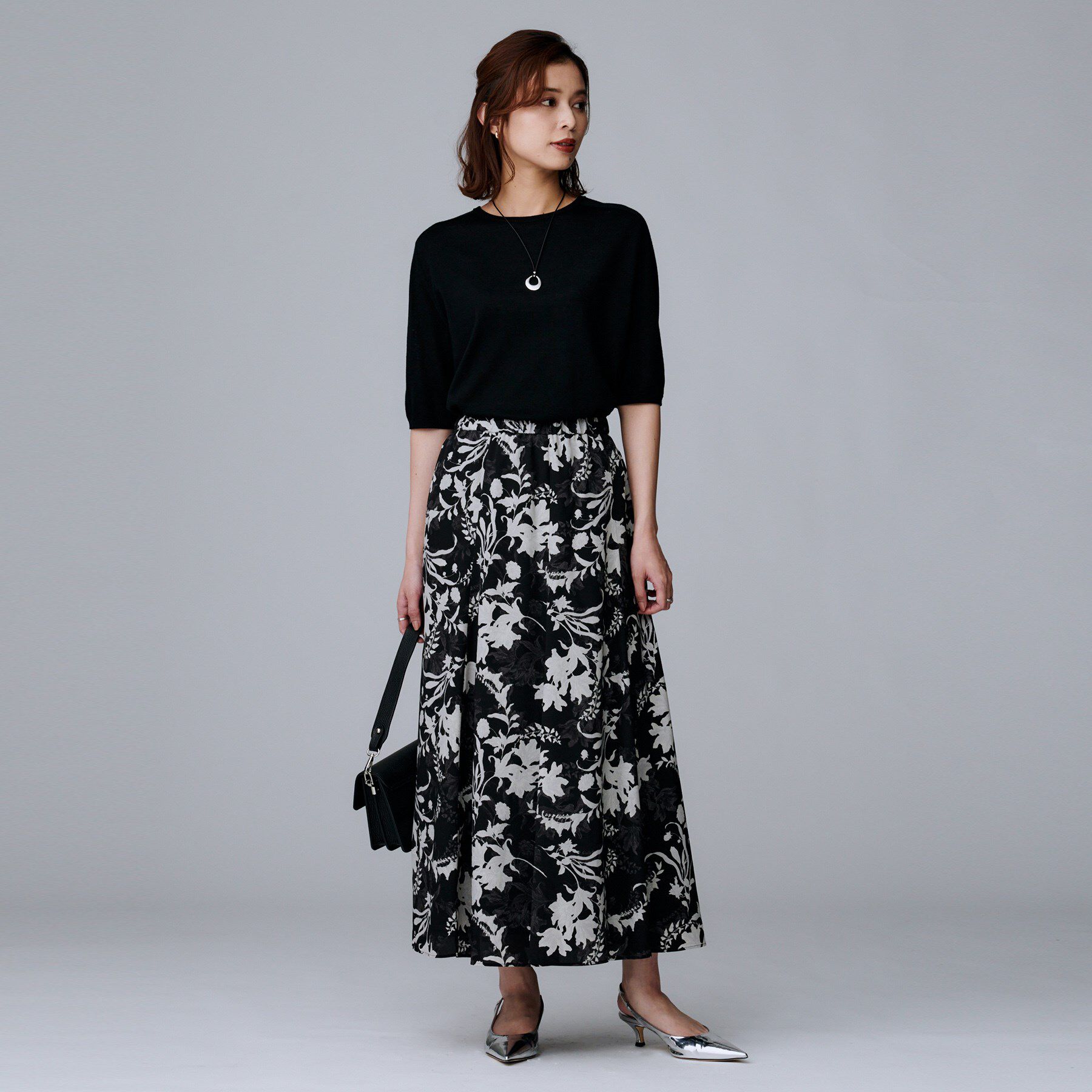 UNTITLED「【アンサンブル可/六分袖/洗える】ウールシルクニット」|ニット・セーター|