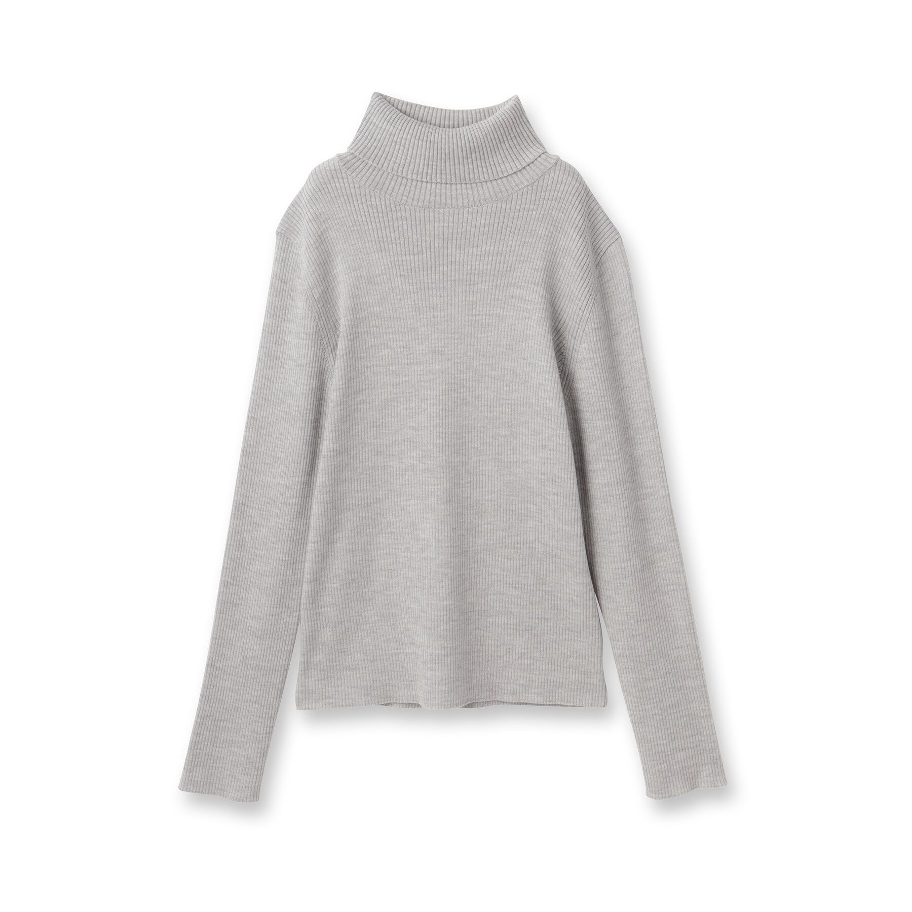 UNTITLED「【洗える/アンサンブル可能/ウール100%】リブタートルネックウールニット」|ニット・セーター|