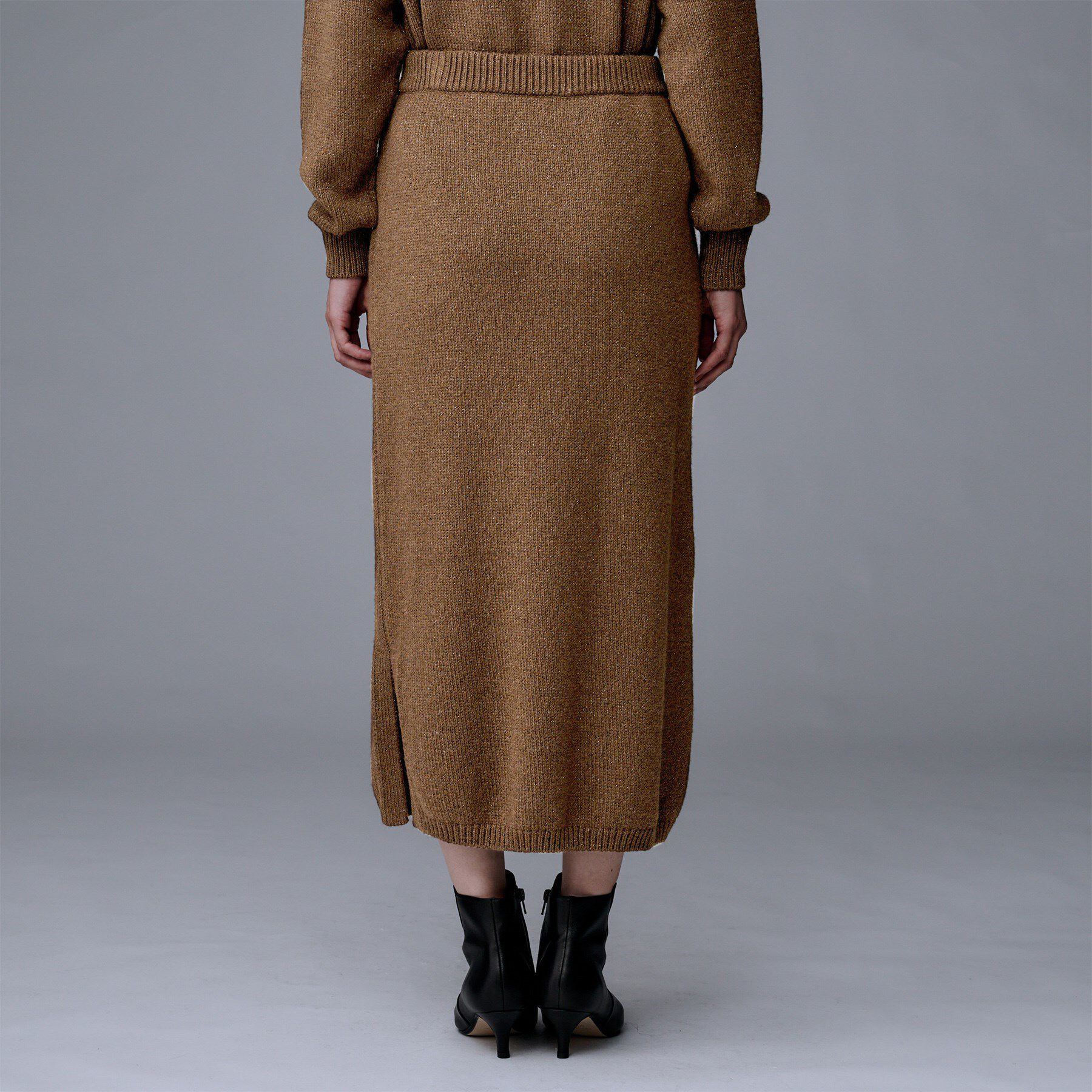 UNTITLED「【セットアップ可/ウエストゴム】ラメニットナロースカート」|スカート|