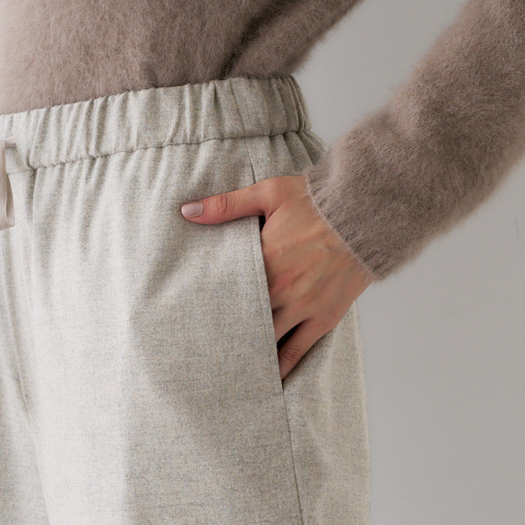 UNTITLED「【きれいめリラクシー/ウエストゴム】ウールサキソニー ワイドパンツ」|その他|