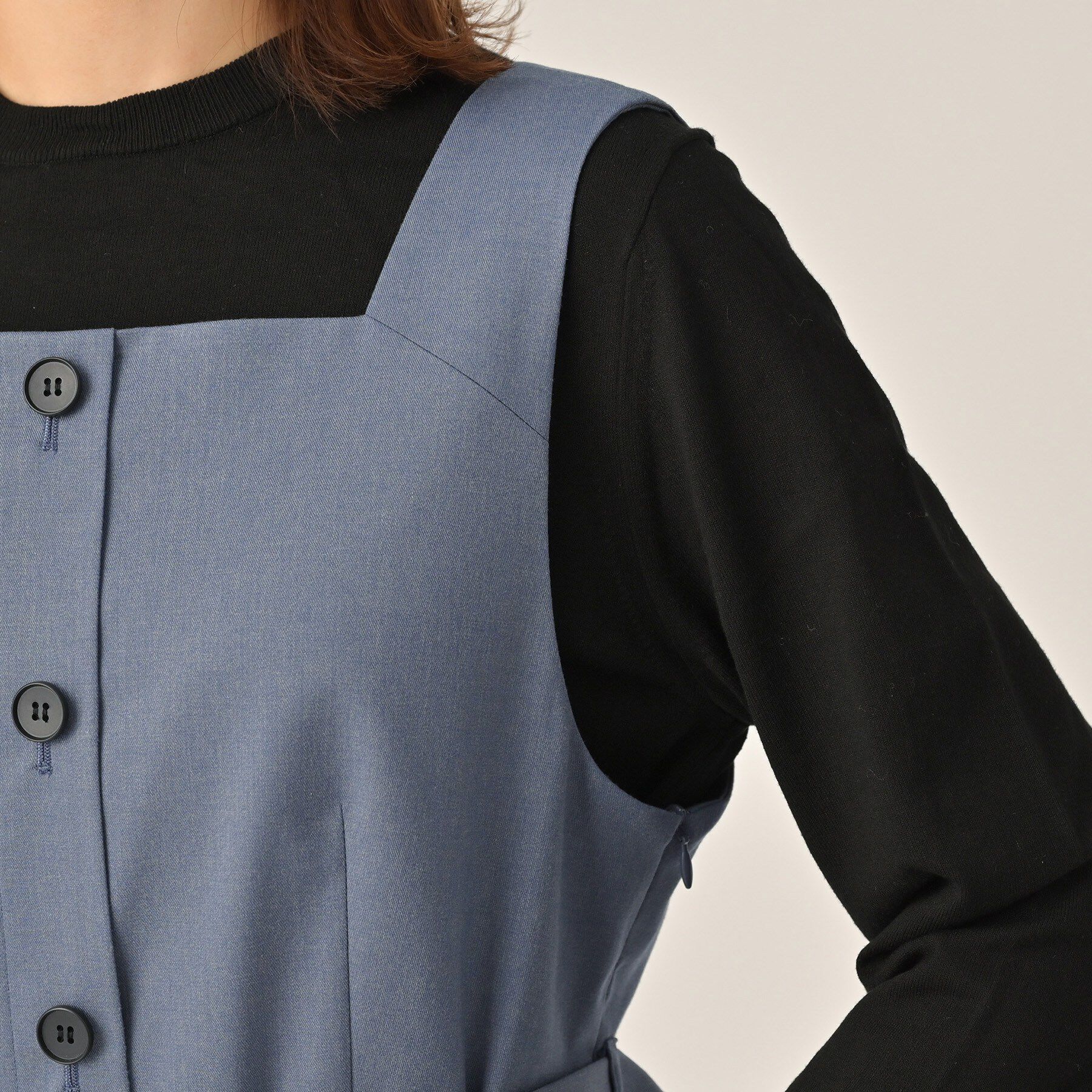 UNTITLED「【洗える】スクエアネックジャンパースカート」|ワンピース|